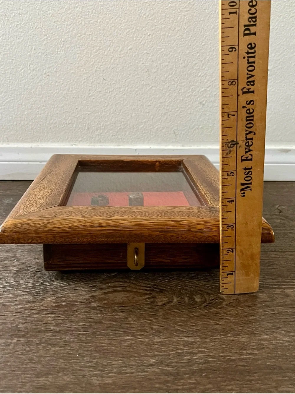 Wood Framed Red Shadow Box Wall Decor